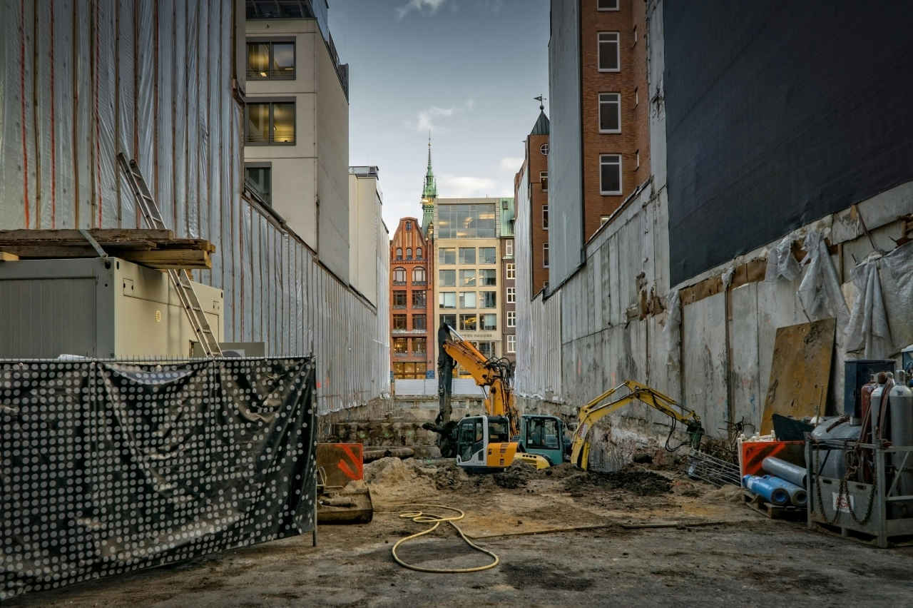 Image of Construction Site and Mini Excavator